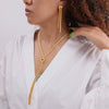 Fashion Gold Knotted Tassel Snake Chain Long Necklace Earrings Set 316L Stainless Steel Electroplated
