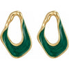 Fashion Gold Plated Copper Water Drop Earrings For Women With Exaggerated Irregular Geometric Shape And Electroplated Finish