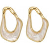 Fashion Gold Plated Copper Water Drop Earrings For Women With Exaggerated Irregular Geometric Shape And Electroplated Finish