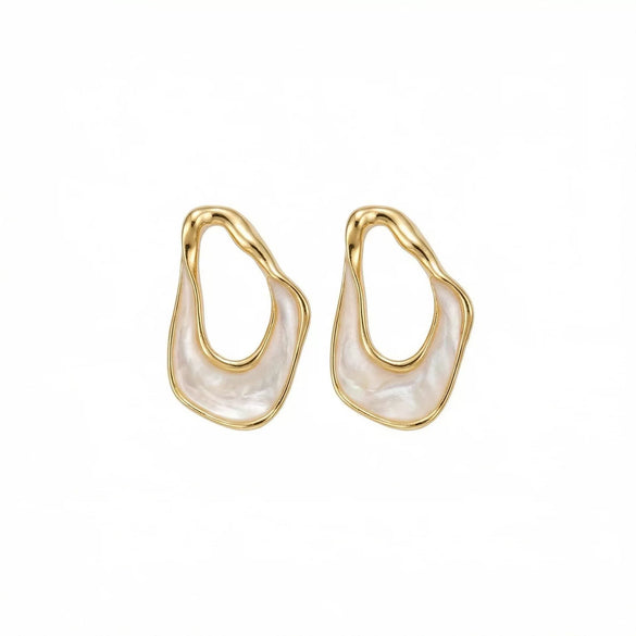 Fashion Gold Plated Copper Water Drop Earrings For Women With Exaggerated Irregular Geometric Shape And Electroplated Finish