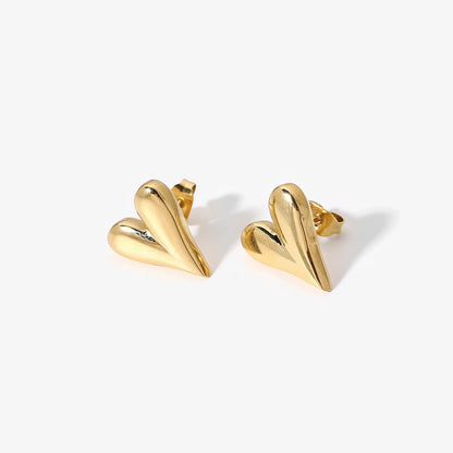 Fashion Gold Plated Stainless Steel Heart Earrings Wholesale Nihaojewelry