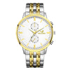 Fashion Gold Stainless Steel Belt Men'S Business Quartz Watch