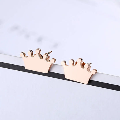 Ornament Wholesale Fashion Trend Gold Crown Stud Earring Female Personality Girlfriends Birthday Gift Earrings