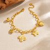 Fashion Goldplated Stainless Steel Butterfly Flower Heart Small Fish Pendant Bracelet For Women