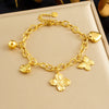 Fashion Goldplated Stainless Steel Butterfly Flower Heart Small Fish Pendant Bracelet For Women