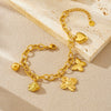 Fashion Goldplated Stainless Steel Butterfly Flower Heart Small Fish Pendant Bracelet For Women