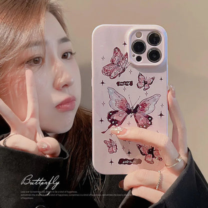 Fashion Gradient Color Butterfly Pc   Phone Cases