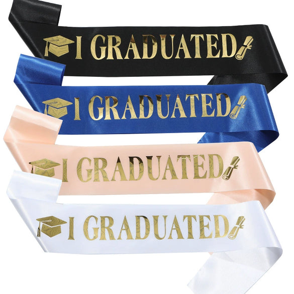 Fashion Graduation Party Belt Satin Cloth Color Printing For Men And Women