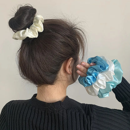 Fashion Green Blue Hair Rope Simple Solid Color Hair Scrunchies