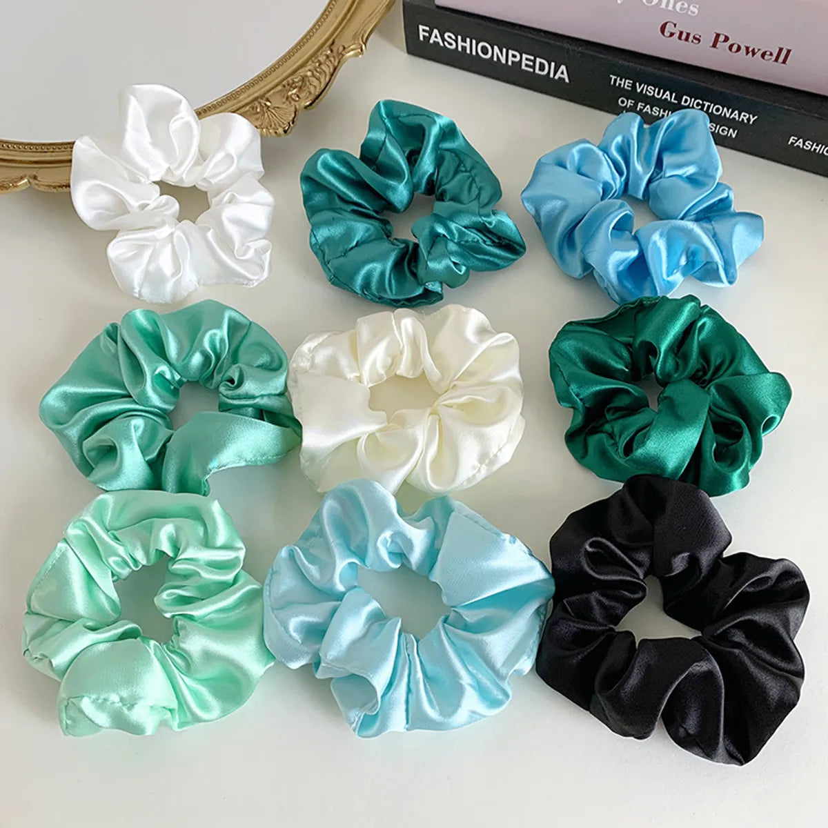 Fashion Green Blue Hair Rope Simple Solid Color Hair Scrunchies