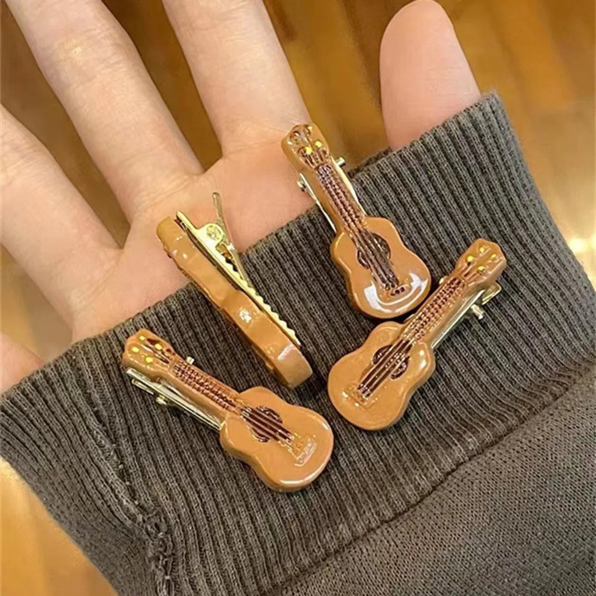 Fashion Guitar Alloy Resin Hair Clip 1 Piece