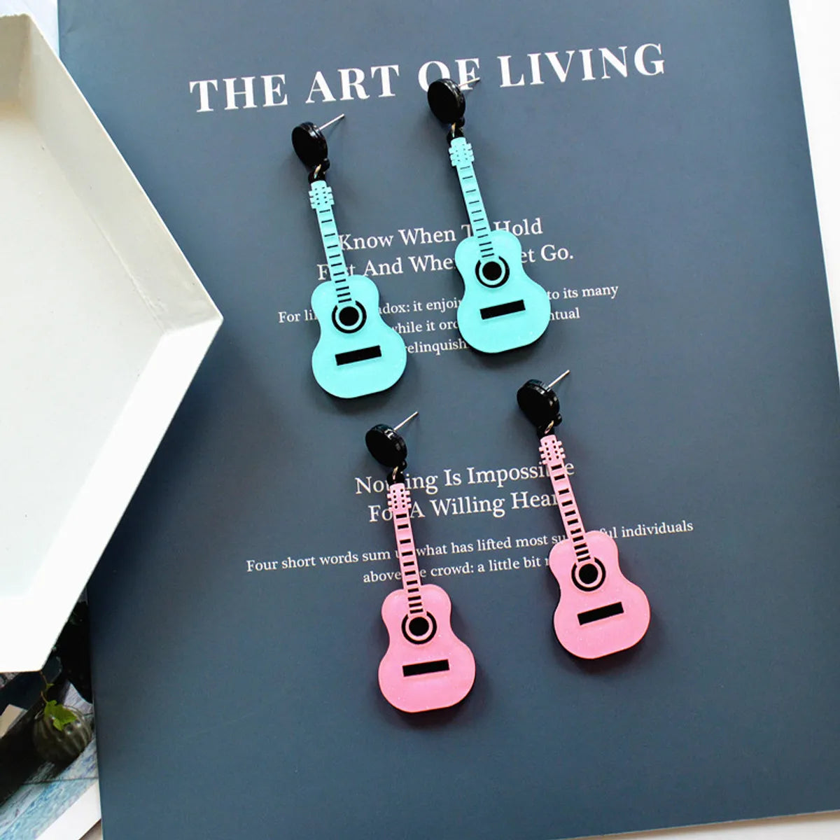 Fashion Guitar Arylic Women's Drop Earrings 1 Pair