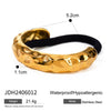 Fashion Hair Band Hair Rope Stainless Steel Double Hammer Electroplated