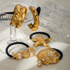 Fashion Hair Band Hair Rope Stainless Steel Double Hammer Electroplated