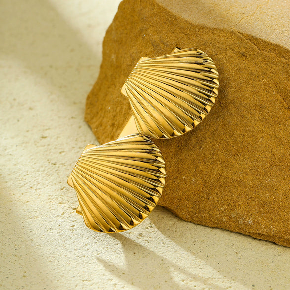 Fashion Hairpin Stainless Steel 18K Electroplating Bow Petal Scallop Style For Women