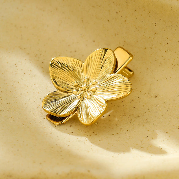 Fashion Hairpin Stainless Steel 18K Electroplating Bow Petal Scallop Style For Women
