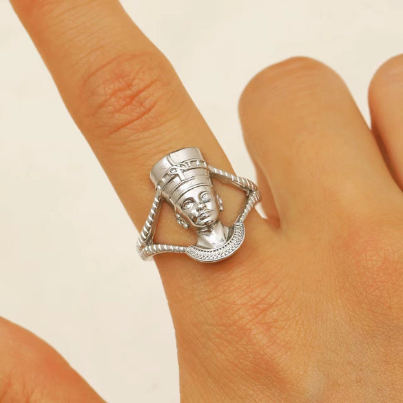 Fashion Half Face Ring Alloy Retro Cartoon Characters Electroplating Unisex Open Ring
