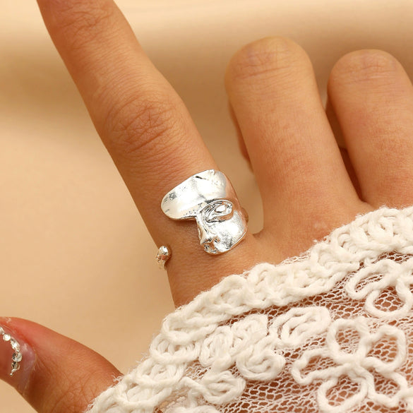 Fashion Half Face Ring Alloy Retro Cartoon Characters Electroplating Unisex Open Ring