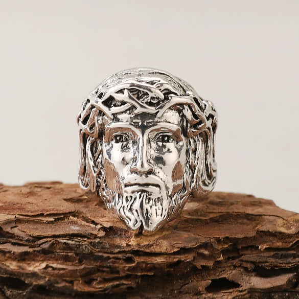 Fashion Half Face Ring Alloy Retro Cartoon Characters Electroplating Unisex Open Ring