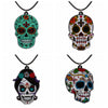 Fashion Halloween Skull Rose Cross Acrylic Pendant Necklace With Cartoon Characters