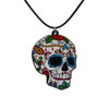 Fashion Halloween Skull Rose Cross Acrylic Pendant Necklace With Cartoon Characters