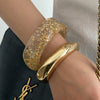 Fashion Hand Jewelry Light Luxury Gold Foil Resin Bracelet For Women Irregular Shape Polish Processing