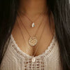 Fashion Handmade Alloy Shell Multilayer Necklace With Box Chain Electroplated Floral Pendant Jewelry For Women