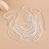 Fashion Handmade Imitation Pearl Bikini Chest And Body Chain With Starfish And Fan Shell For Women