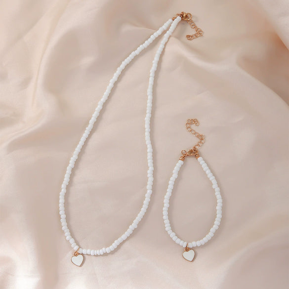 Fashion Handmade Jewelry Accessories Set With Glass Beads Geometric Pattern For Ladies
