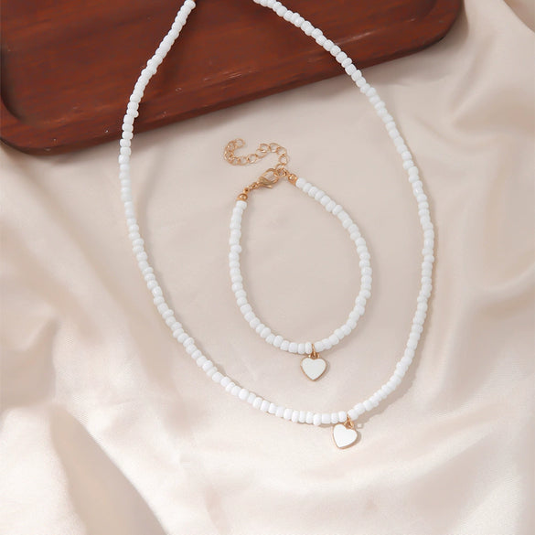 Fashion Handmade Jewelry Accessories Set With Glass Beads Geometric Pattern For Ladies
