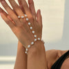 Fashion Handmade Women's Imitation Pearl Geometric Style Ring Bracelet