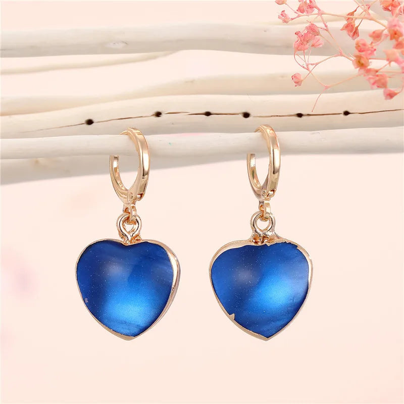 Fashion Heart Devil Eye Earrings Necklace