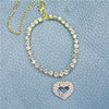 Fashion Heart Rhinestone Anklet Women'S Beach Trend Simple Anklet