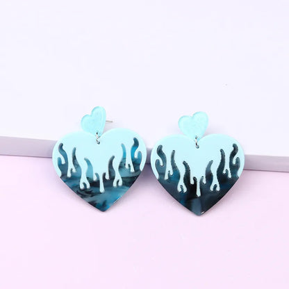 Fashion Heart Shape Acetic Acid Sheets Drop Earrings