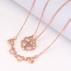 Fashion Heart Shape Alloy Copper Plating Inlay Crystal Pendant Necklace 1 Piece