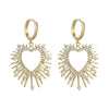Fashion Heart Shape Alloy Earrings Zircon Copper Earrings