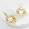 Fashion Heart Shape Alloy Earrings Zircon Copper Earrings