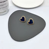 Fashion Heart Shape Alloy Enamel Ear Clips Ear Studs