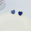 Fashion Heart Shape Alloy Enamel Ear Clips Ear Studs