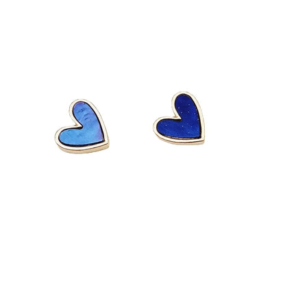 Fashion Heart Shape Alloy Enamel Ear Clips Ear Studs