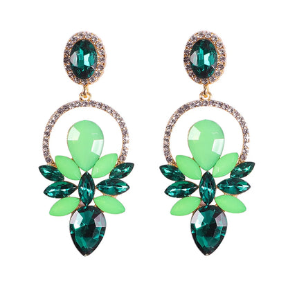 Fashion Heart Shape Alloy Inlay Rhinestones Earrings 1 Pair