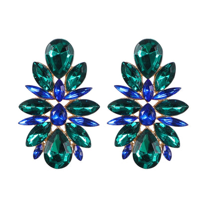 Fashion Heart Shape Alloy Inlay Rhinestones Earrings 1 Pair