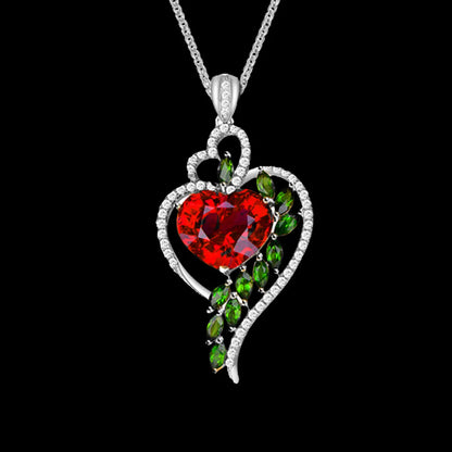 Fashion Heart Shape Alloy Inlay Rhinestones Women'S Pendant Necklace