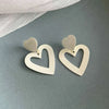 Fashion Heart Shape Plating Alloy Iron Earrings