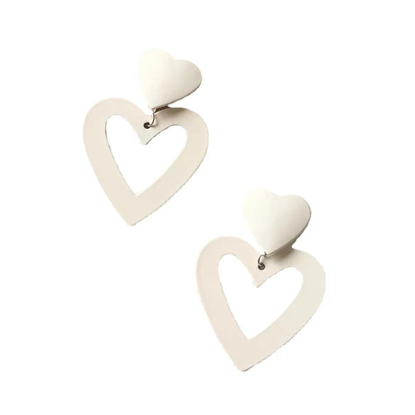 Fashion Heart Shape Plating Alloy Iron Earrings