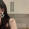 Fashion Heart Shape Plating Alloy Iron Earrings