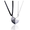 Fashion Heart Shape Alloy Leather Rope Unisex Pendant Necklace 1 Pair