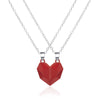 Fashion Heart Shape Alloy Leather Rope Unisex Pendant Necklace 1 Pair