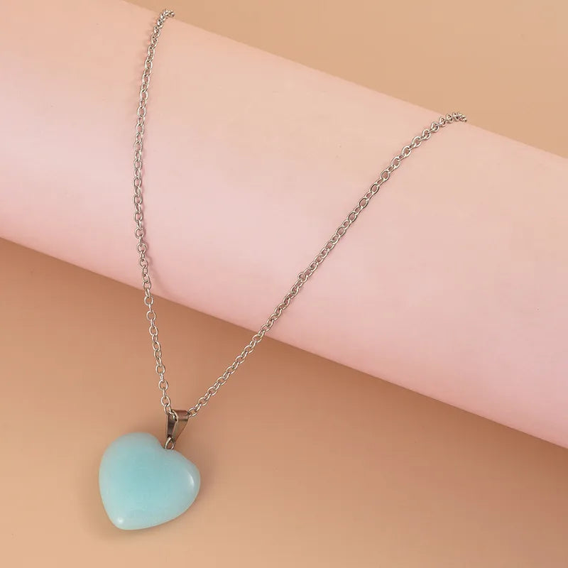 Fashion Heart Shape Alloy Luminous Unisex Necklace