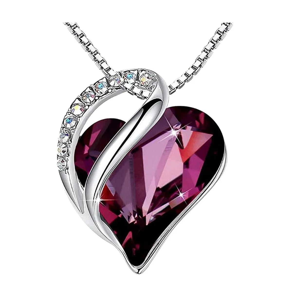 Fashion Heart Shape Alloy Plating Artificial Gemstones Necklace